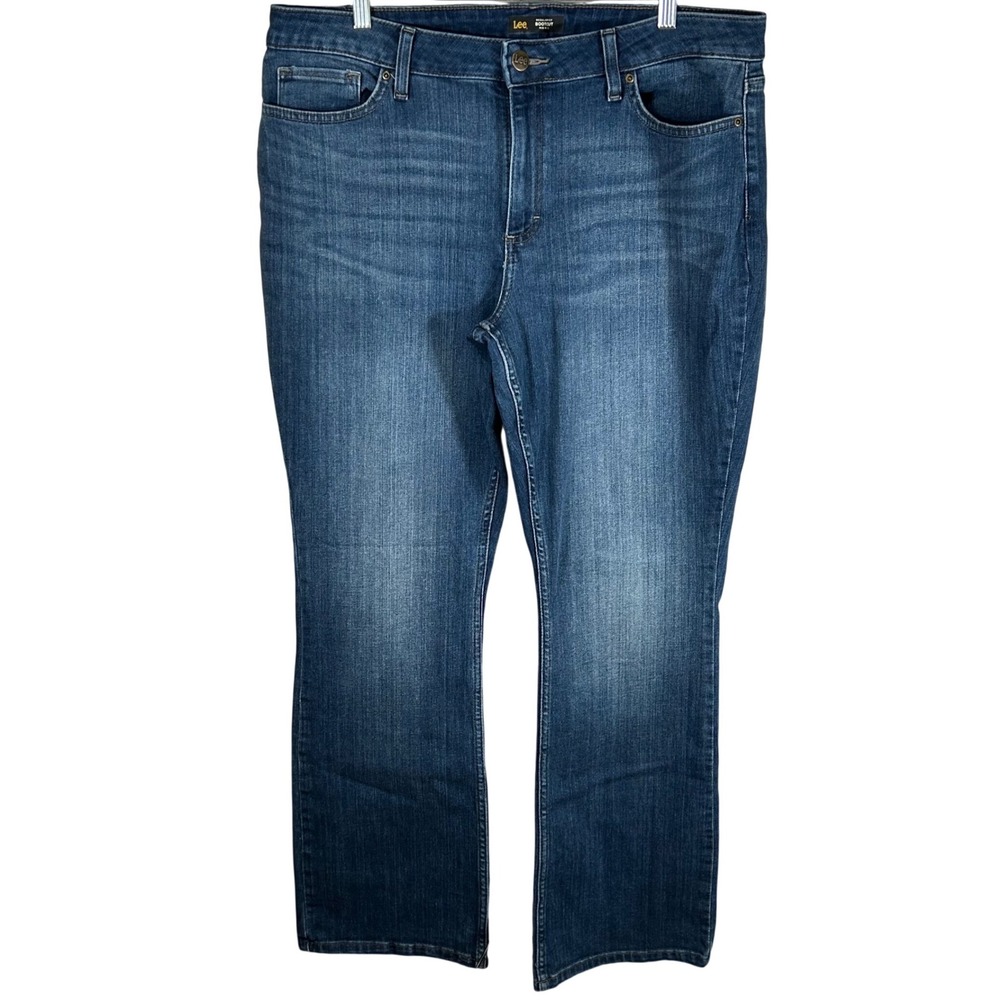 Lee Womens Regular Fit Bootcut Mid Rise Medium Wash Jeans Size 18M